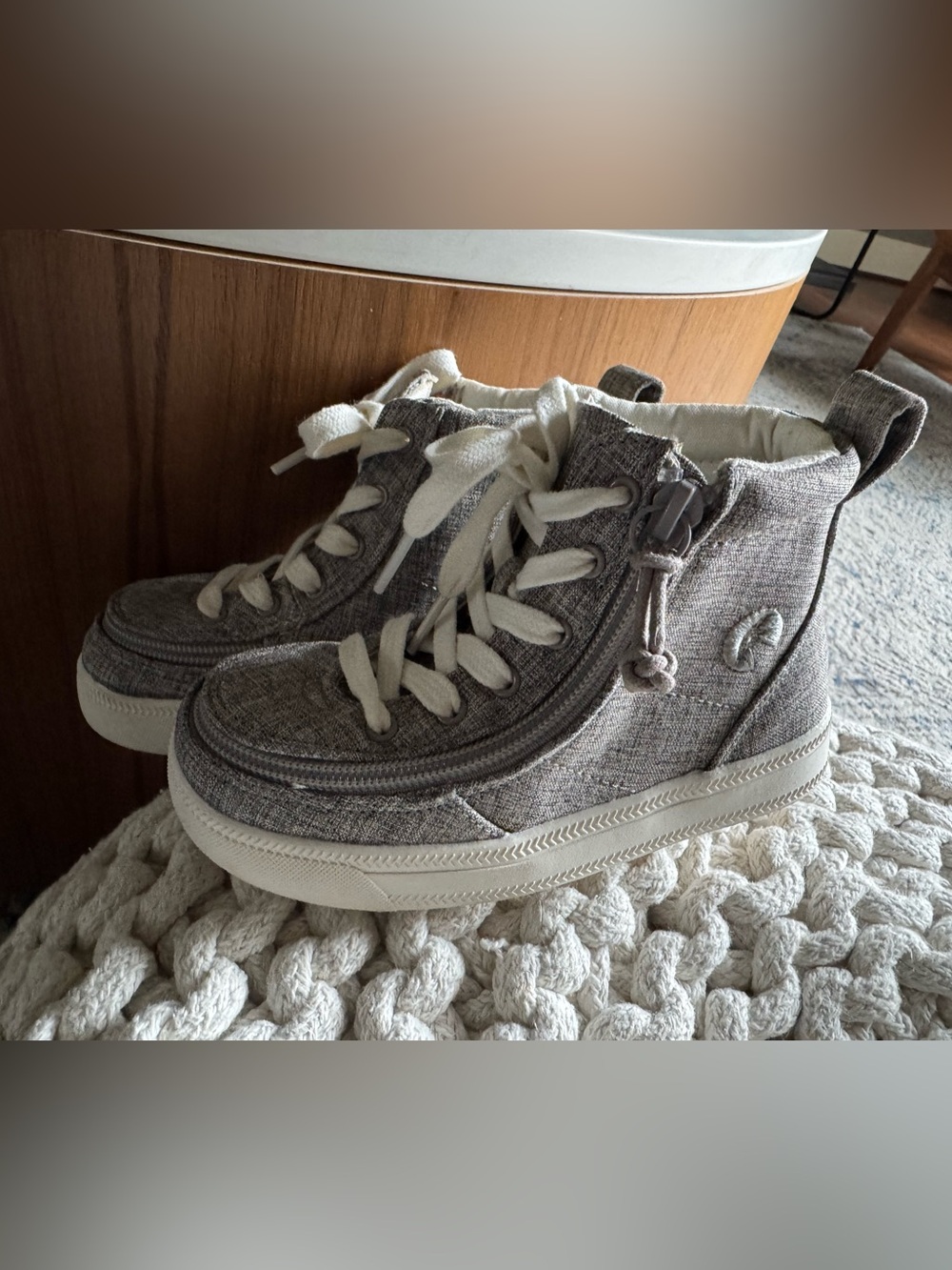 Billy Classic Kids Gray High-Top Sneaker - Picture 3 of 11